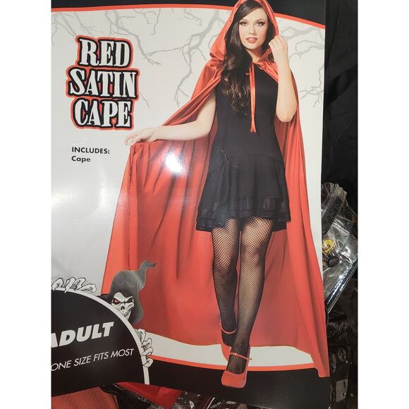 Satin Red Cape - Picture 1 of 3